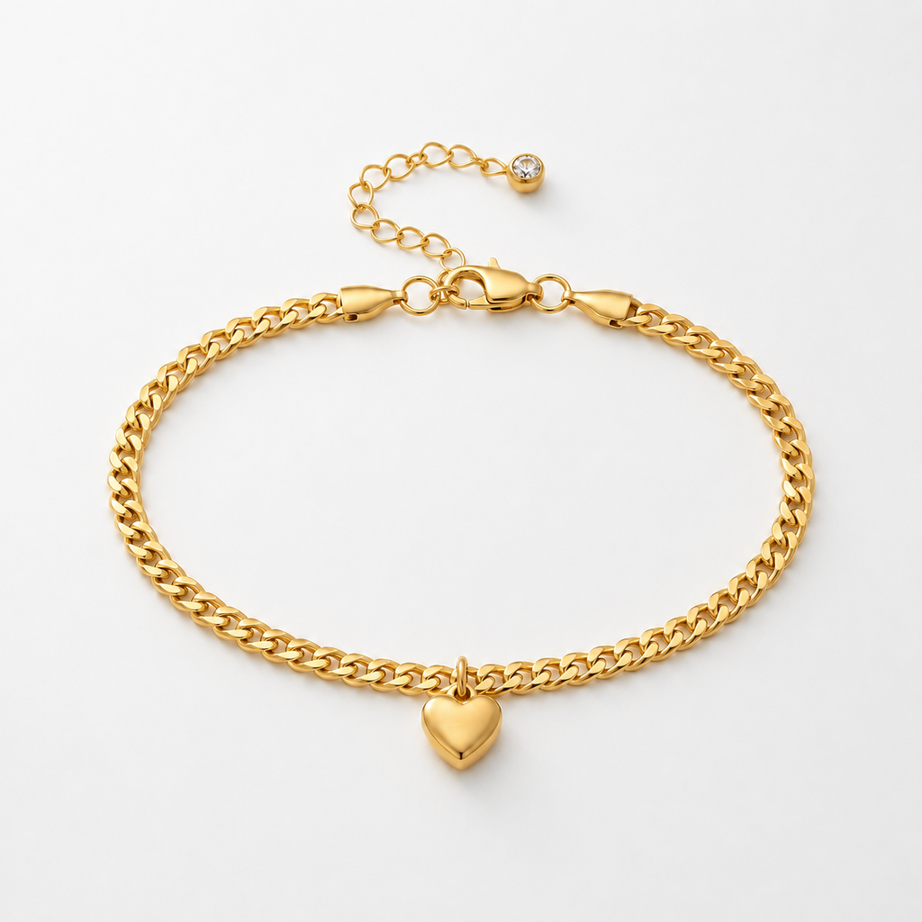 Cuban Heart Anklet