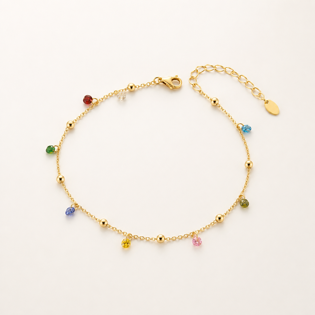 Rainbow Lumière 925 Sterling Silver Anklet