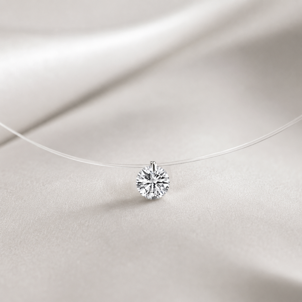S925 Sterling Silver Invisible Moissanite Clavicle Necklace