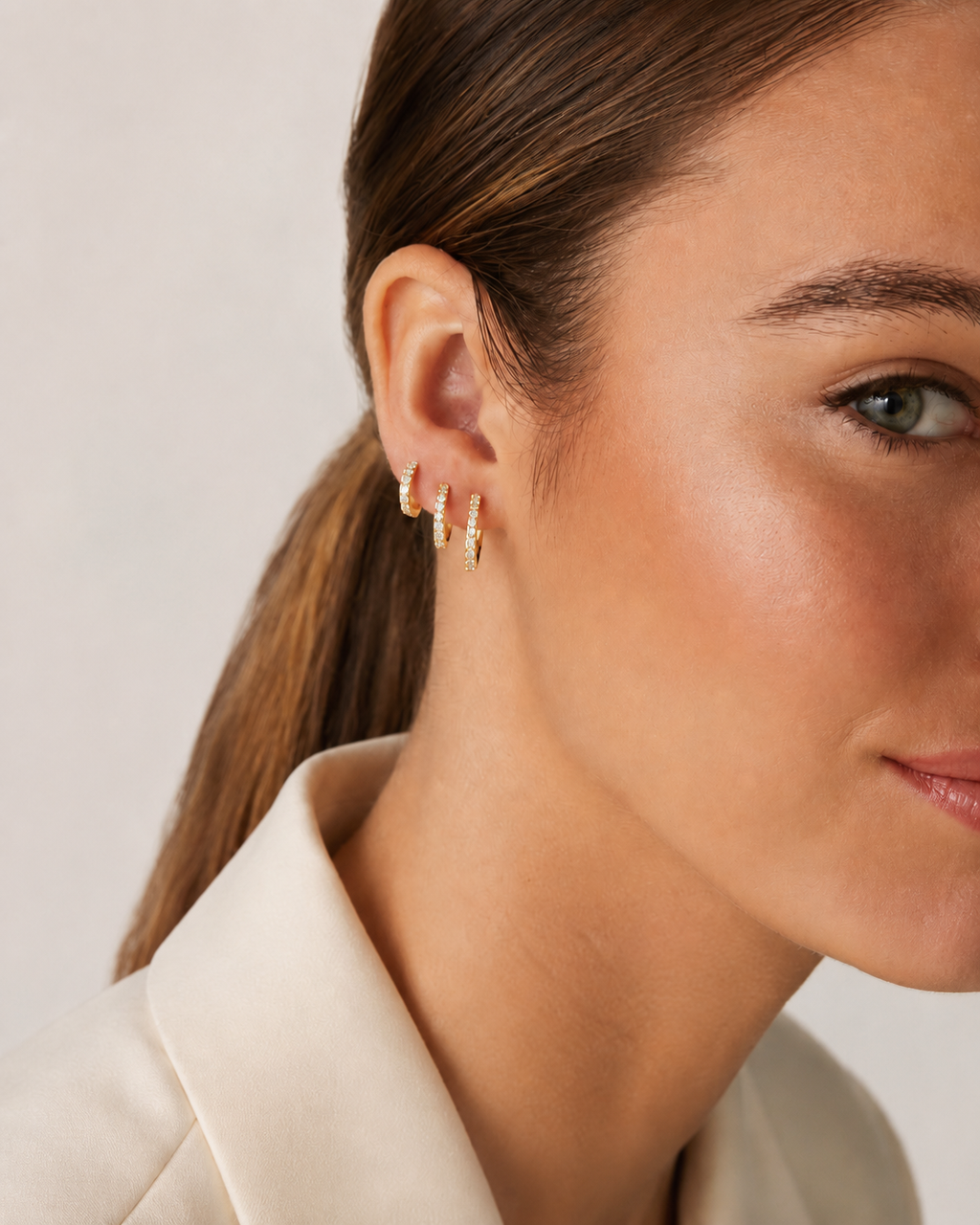 Lumière Pavé Gold Hoops
