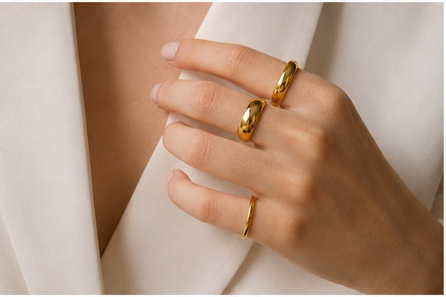 Elegant Minimalist Gold Rings Set