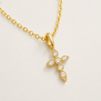Celestial Cross Necklace in 925 Sterling Silver