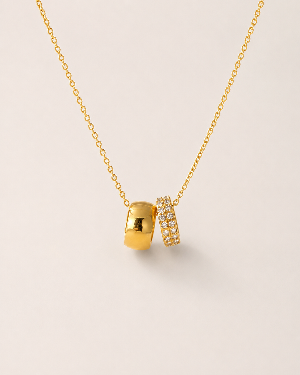 Pavé Duo Charm Necklace