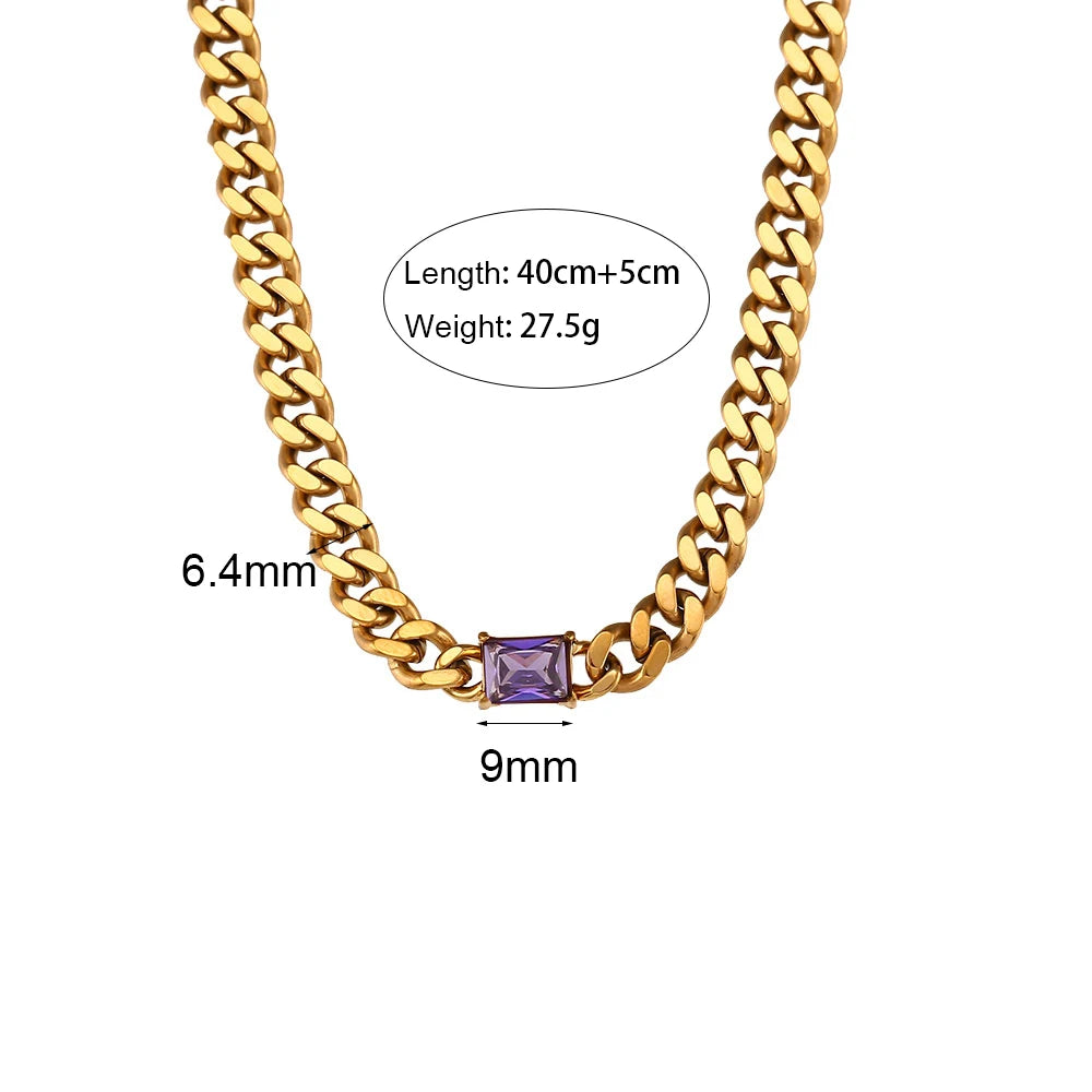 Elegant Zircon Pendant Choker Necklace