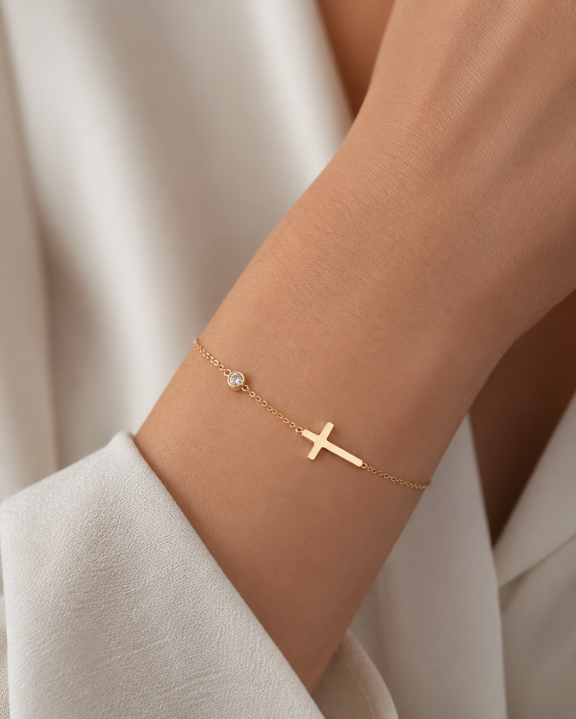Gold Cross Pendant Necklace in 316L Stainless Steel