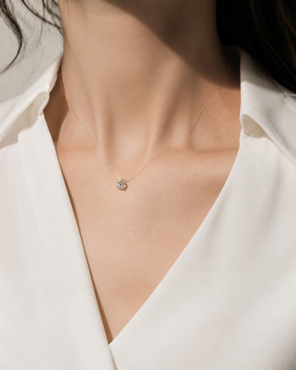 S925 Sterling Silver Invisible Moissanite Clavicle Necklace