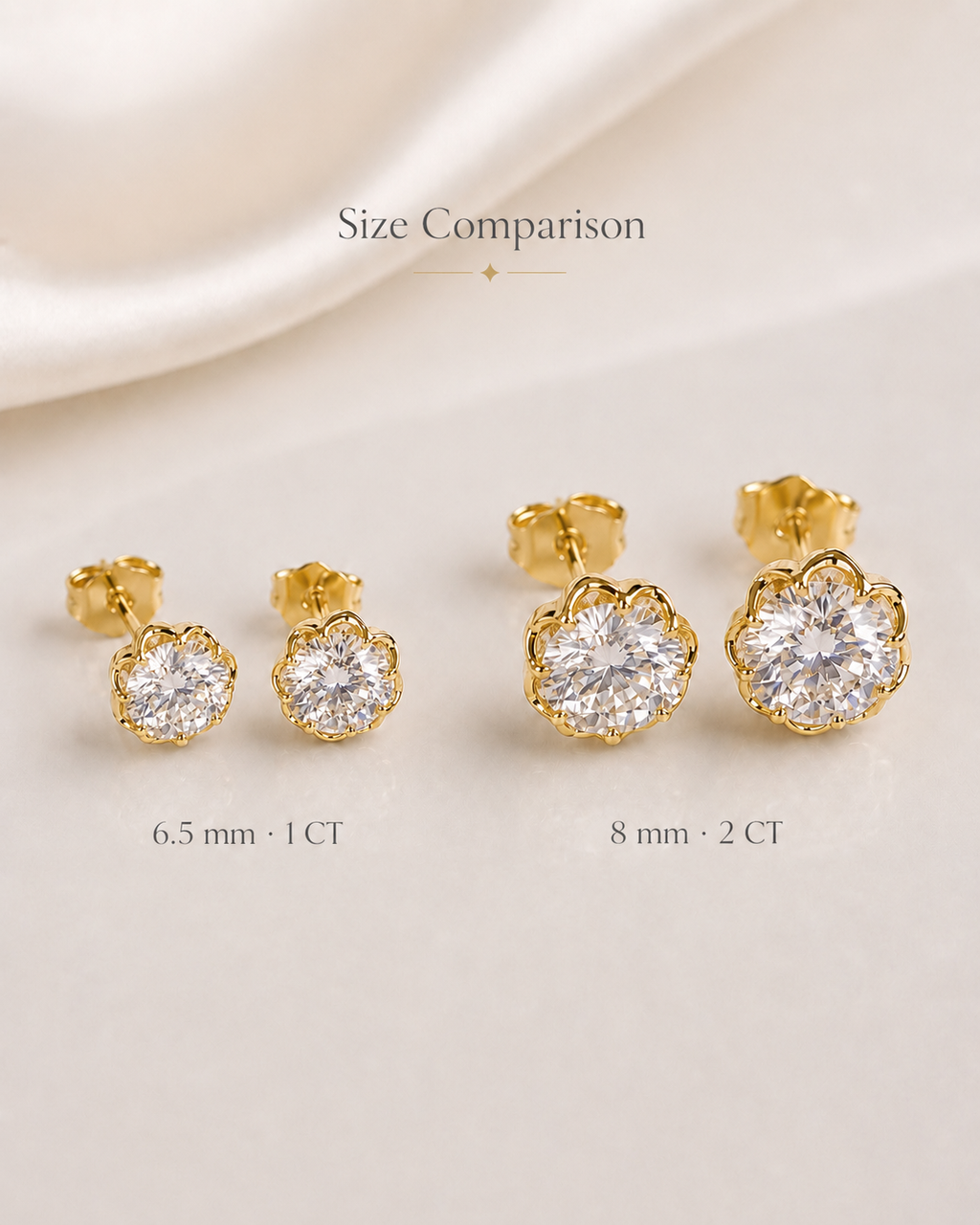 Florale Moissanite 14K Gold Filled Stud Earrings