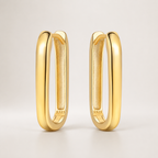 925 Sterling Silver Gold U-Shaped Hoop Earrings