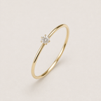Delicate Solitaire Zircon Ring — 925 Sterling Silve