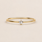 Delicate Round Zircon Ring — 925 Sterling Silver