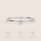 Delicate Round Zircon Ring — 925 Sterling Silver
