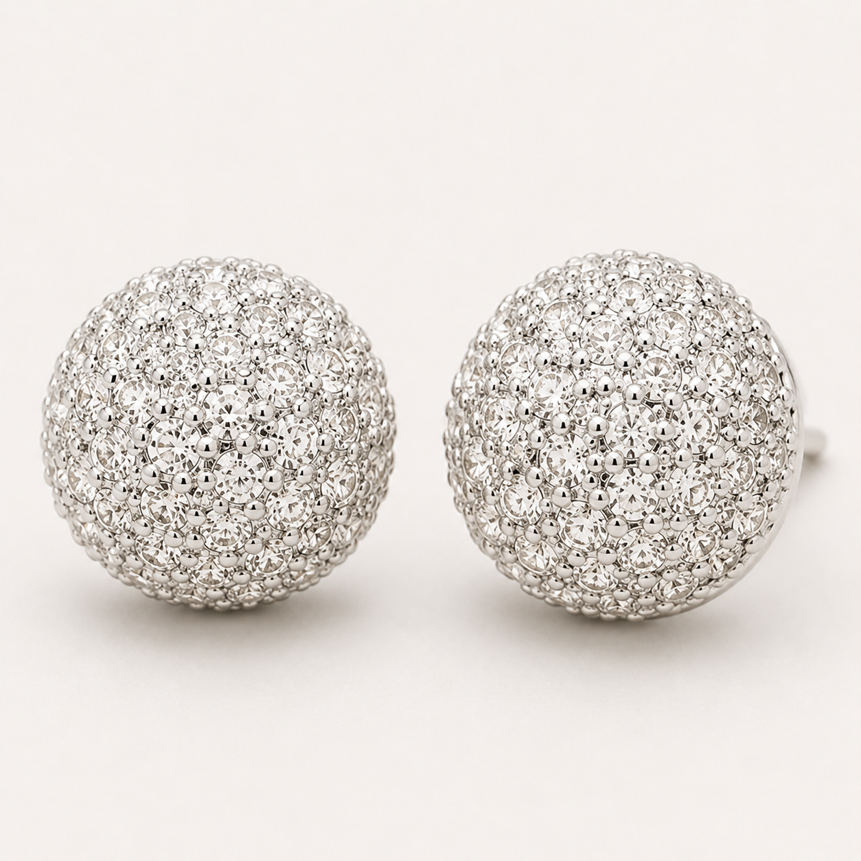 Lumière Pavé Ball Stud Earring