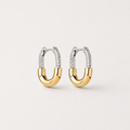 Two-Tone Zircon Huggie Hoops