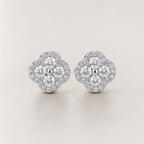 14K Gold Filled D Color Moissanite Four-Leaf Clover Stud Earrings