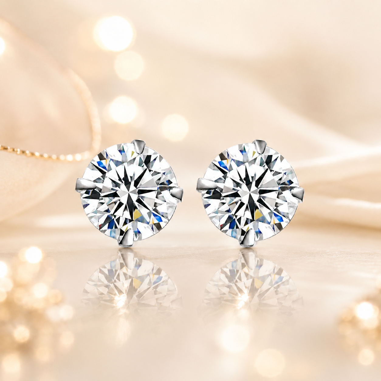 925 Sterling Silver CZ Crystal Stud Earrings