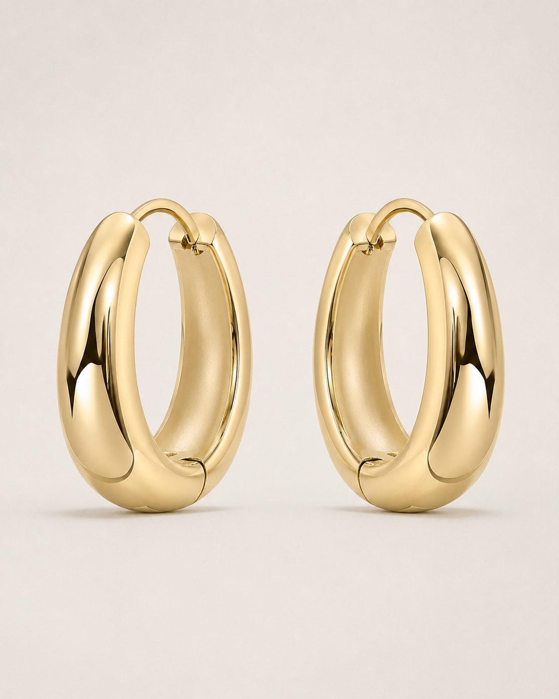 Small Chunky Gold Hoop Earrings