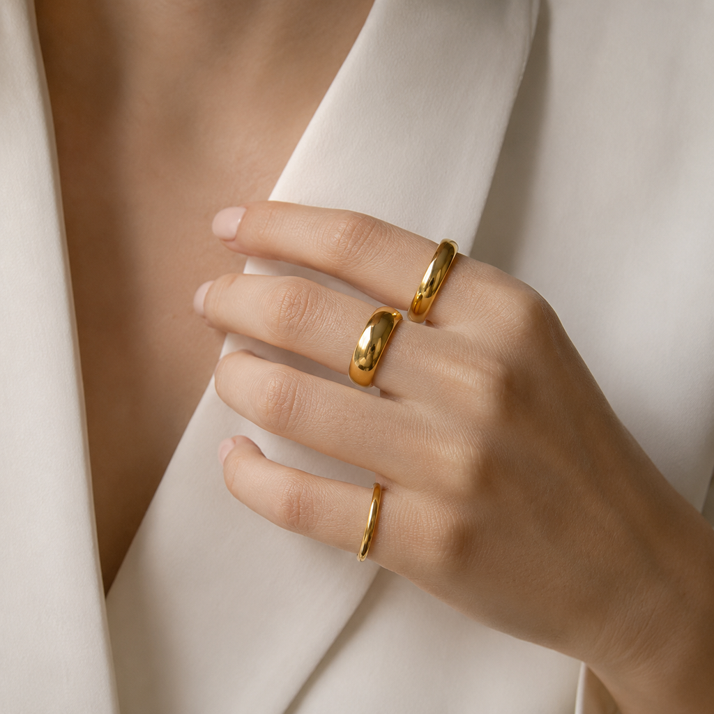 Elegant Minimalist Gold Rings Set