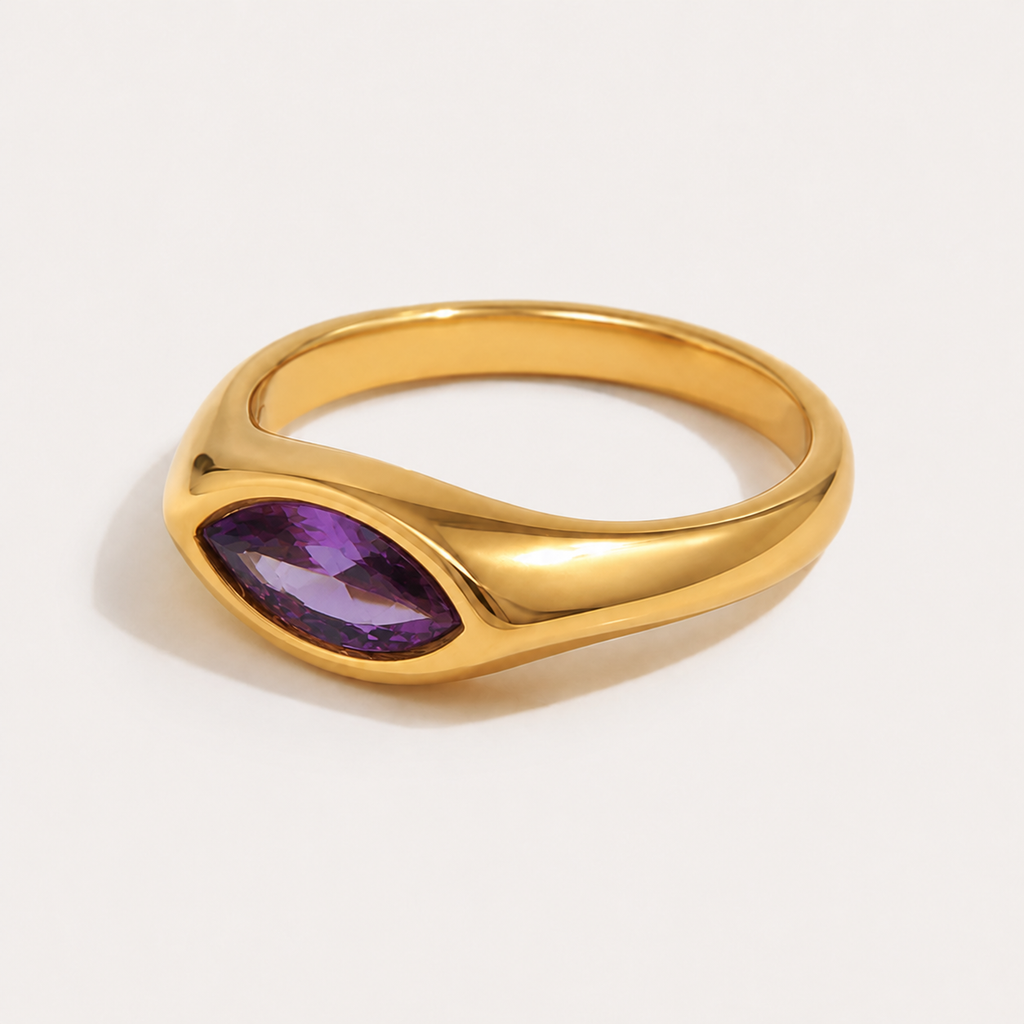 Colorful Zircon Eye Ring