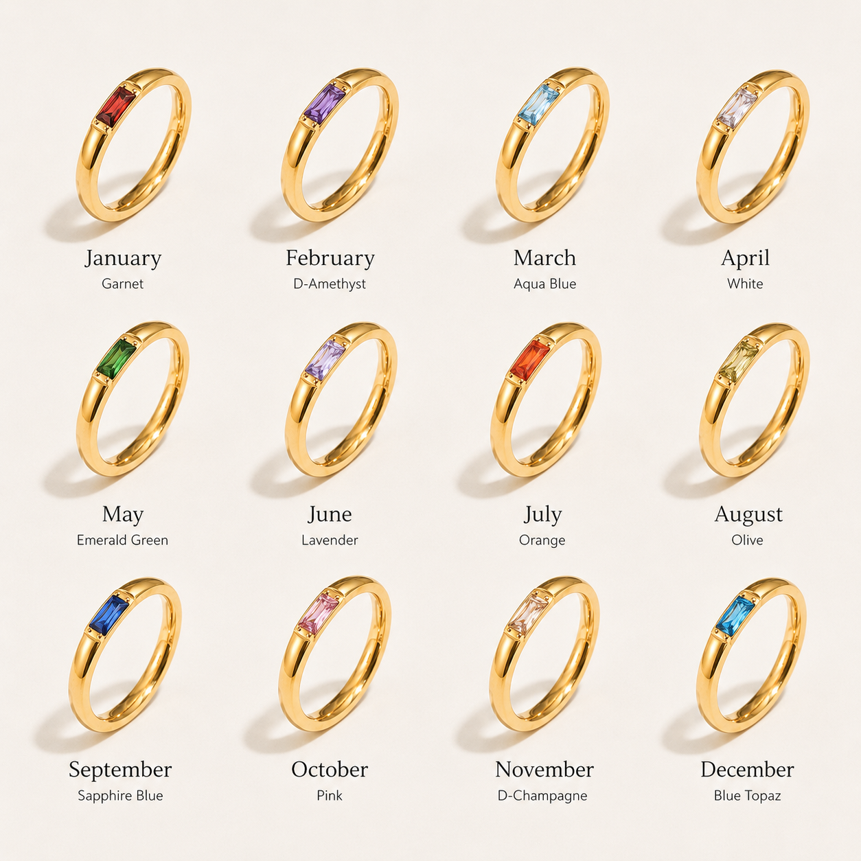 Gold-Plated Birthstone Ring