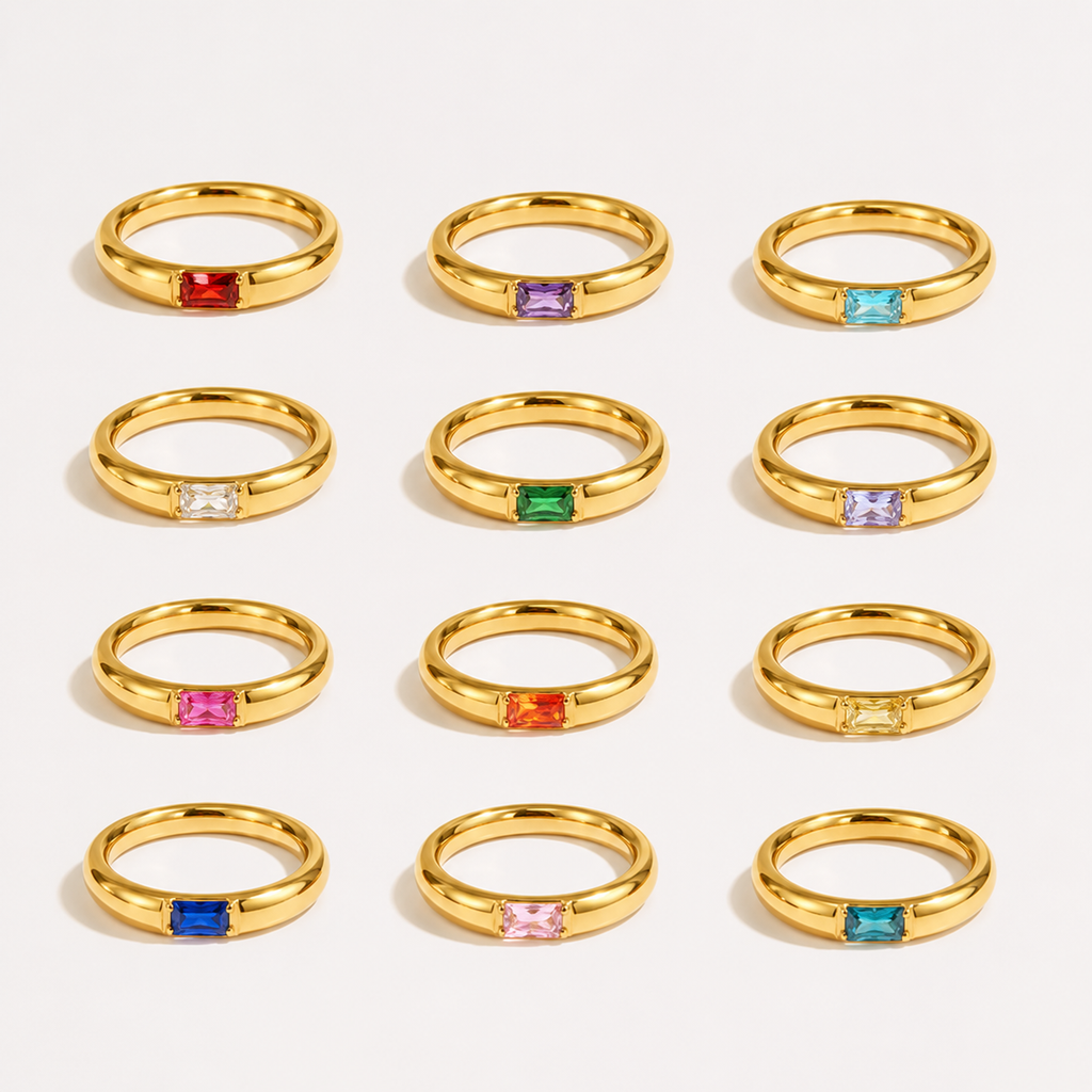 Gold-Plated Birthstone Ring