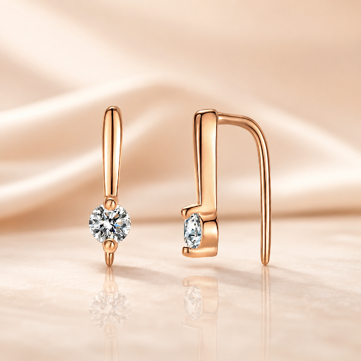 Lumière Rose Moissanite Earr