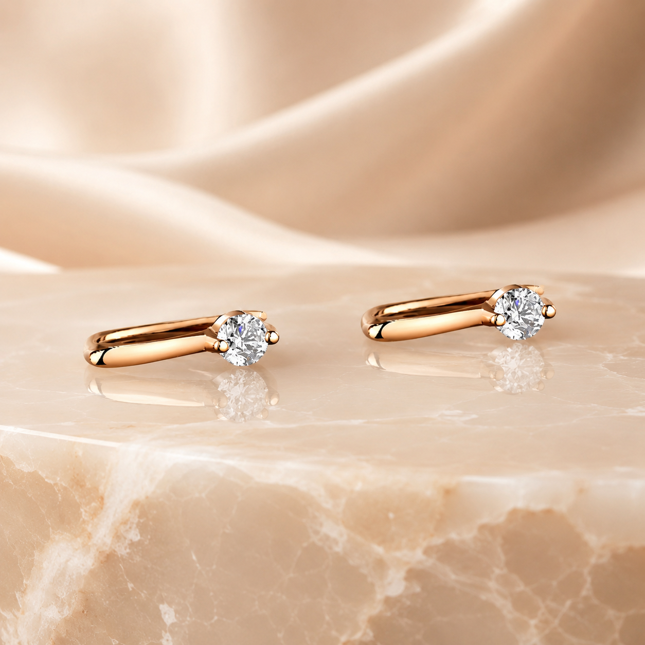 Lumière Rose Moissanite Earr