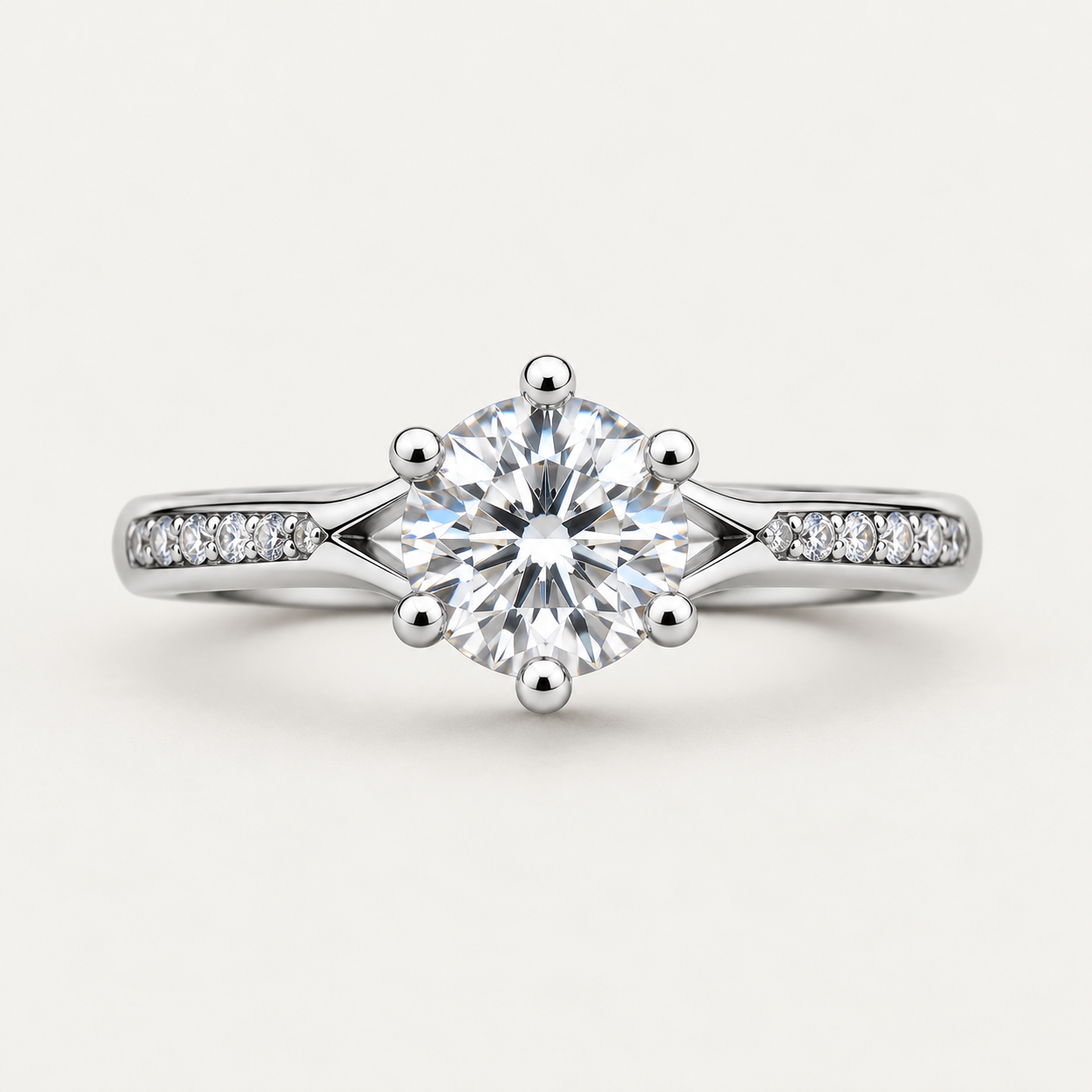 Sterling Silver 925 Solitaire Ring with Brilliant Centre Stone