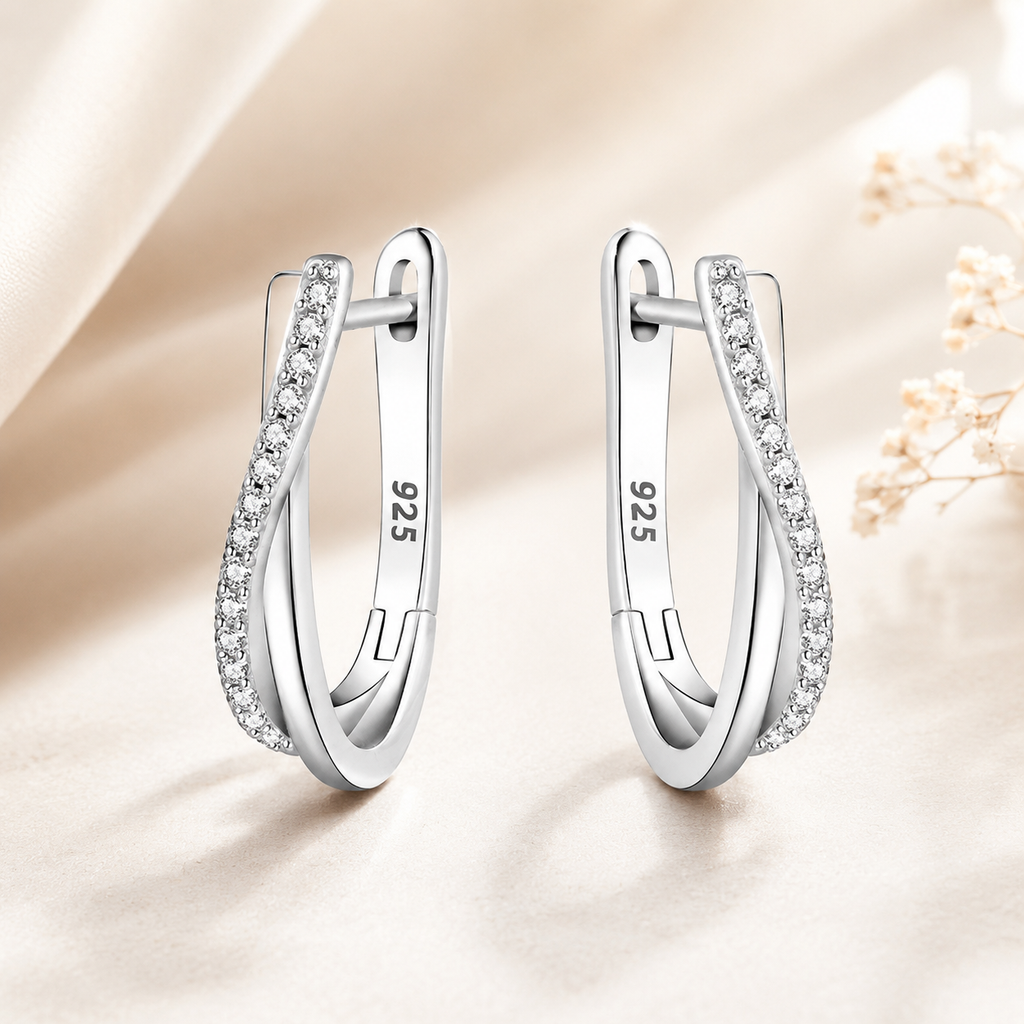 Élégance 925 Silver Hoop Earrings