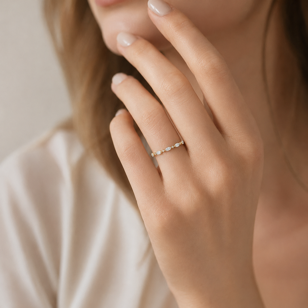 Marquise & Round Zirconia Ring