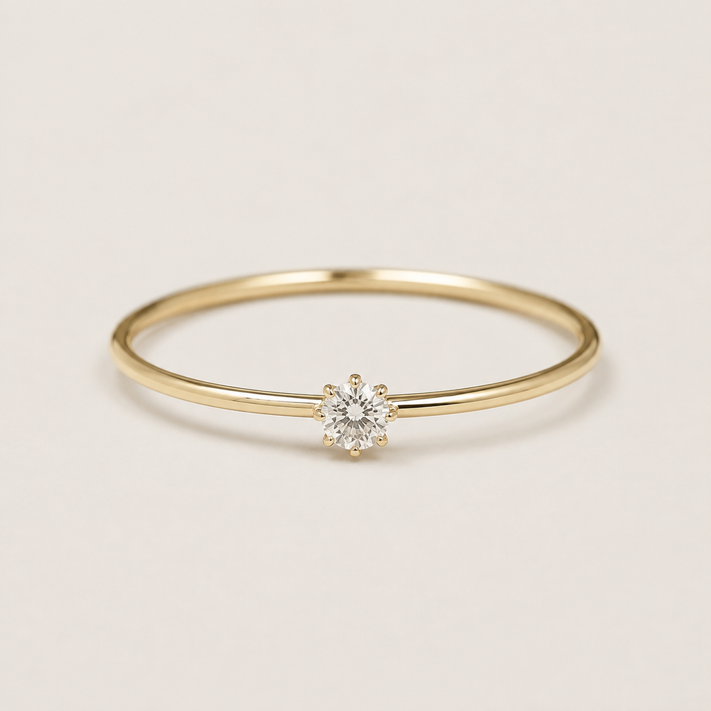 Delicate Solitaire Zircon Ring — 925 Sterling Silve