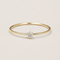 Delicate Solitaire Zircon Ring — 925 Sterling Silve