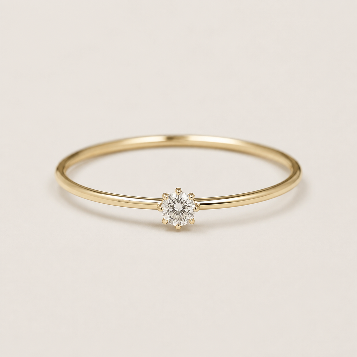 Delicate Solitaire Zircon Ring — 925 Sterling Silve