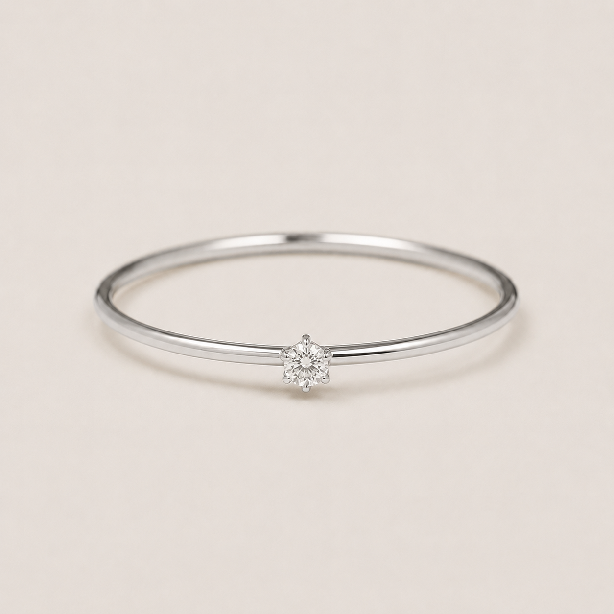 Delicate Solitaire Zircon Ring — 925 Sterling Silve