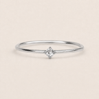 Delicate Round Zircon Ring — 925 Sterling Silver