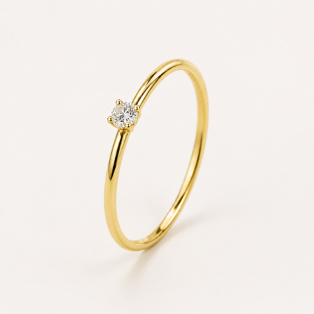 Classic Solitaire Cubic Zirconia Ring