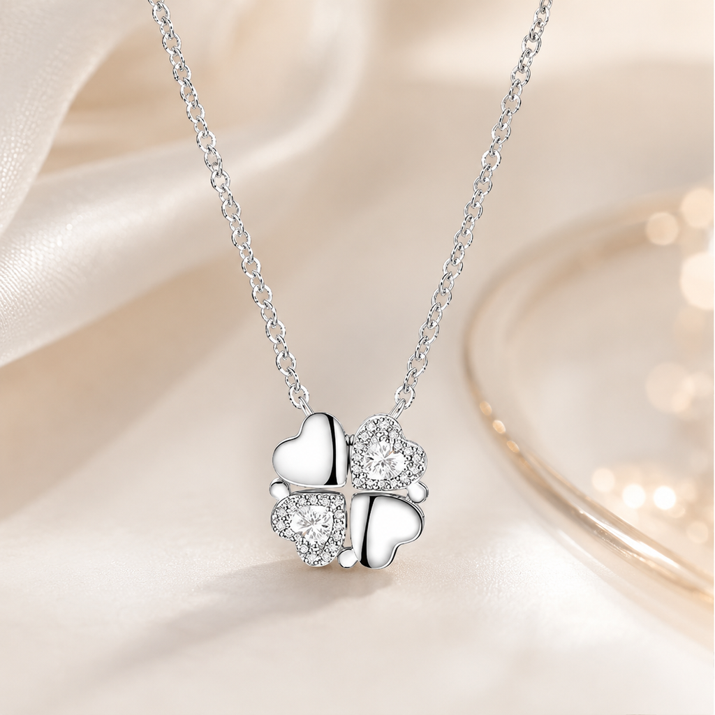 Trèfle Heart Necklace in Sterling Silver 92