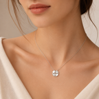 Trèfle Heart Necklace in Sterling Silver 92