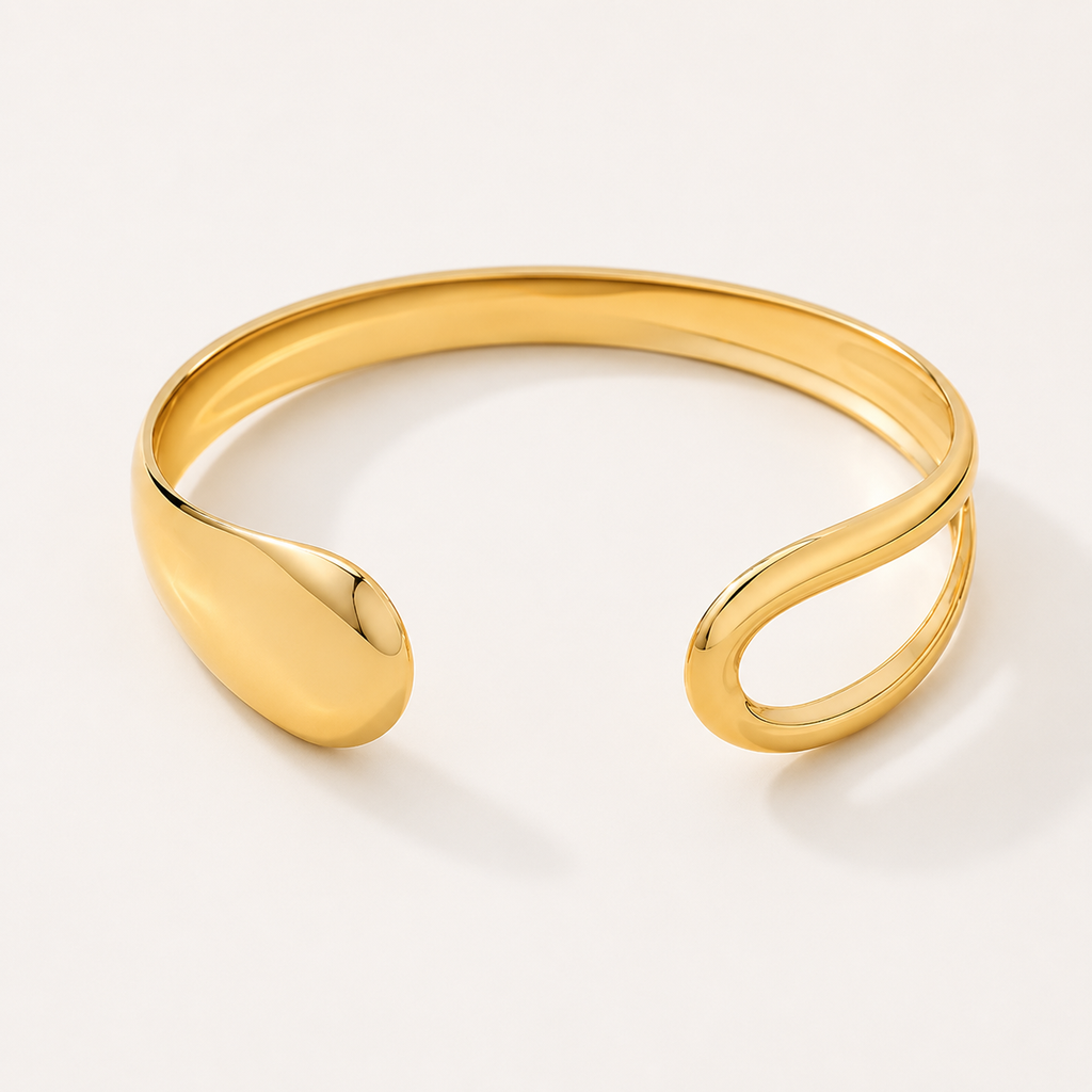 Goldfarbenes geometrisches Manschettenarmband aus Legierung