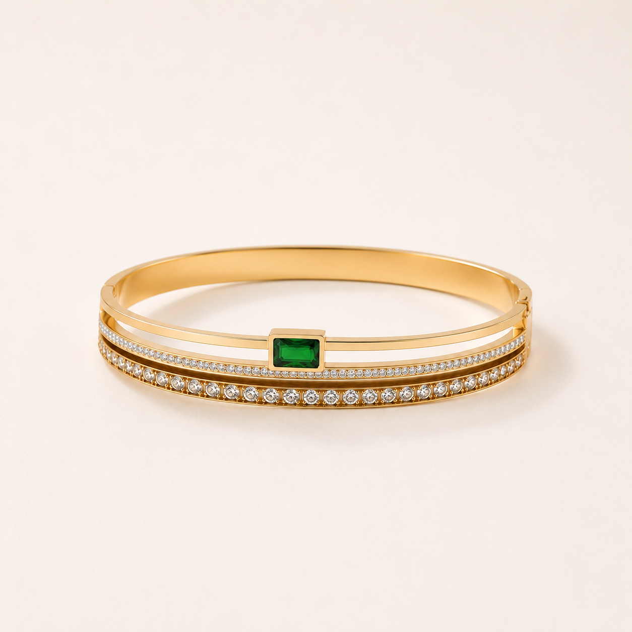 Gold Stainless Steel Zirconia Bracelet