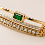 Gold Stainless Steel Zirconia Bracelet