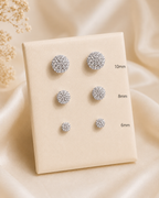 Crystal Ball Sterling Silver Stud Earrings