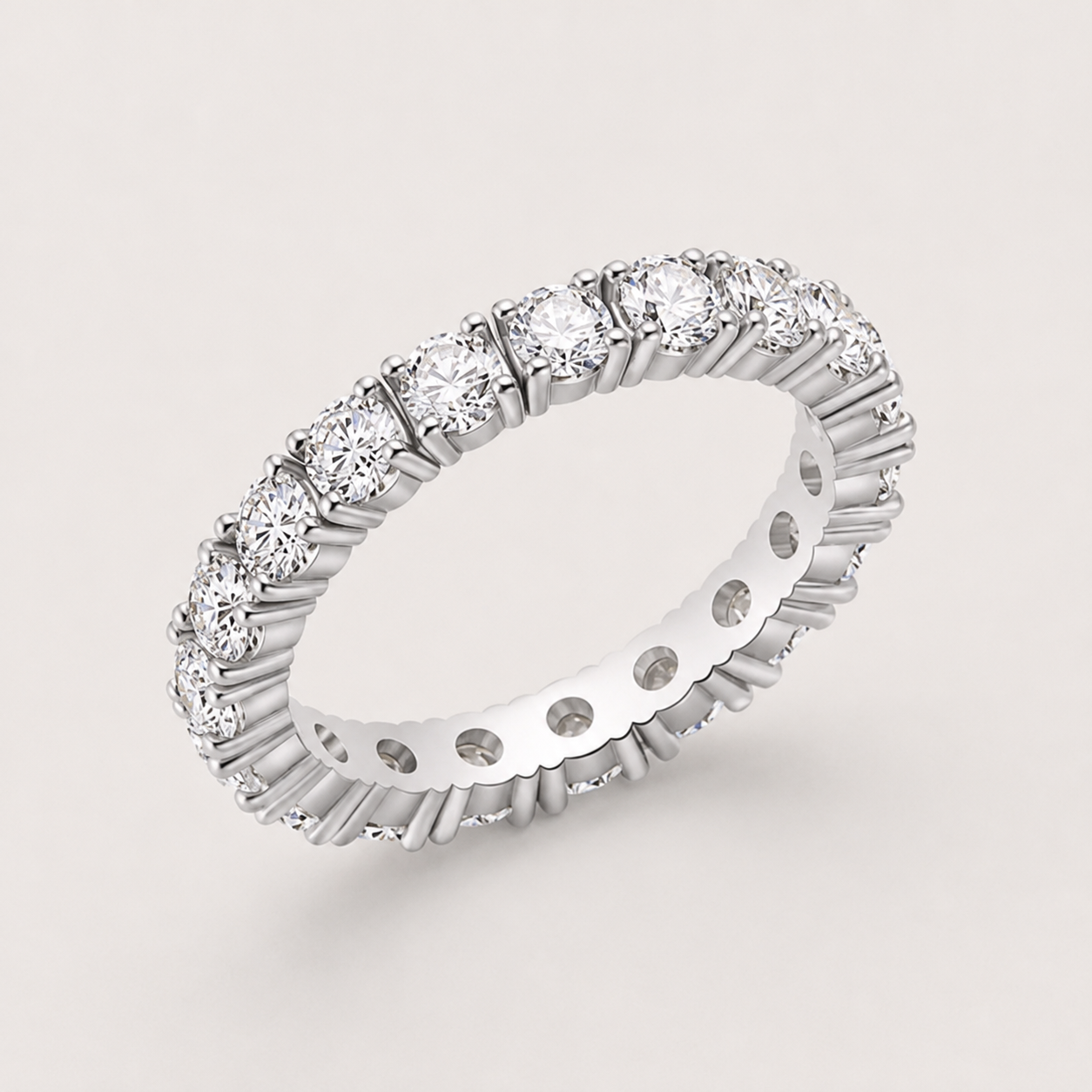 Lumière Sterling Silver 925 Eternity Ring with Zirconia