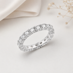 Lumière Sterling Silver 925 Eternity Ring with Zirconia