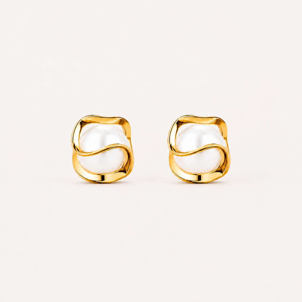 Freshwater Pearl Gold-Plated Stud Earrings
