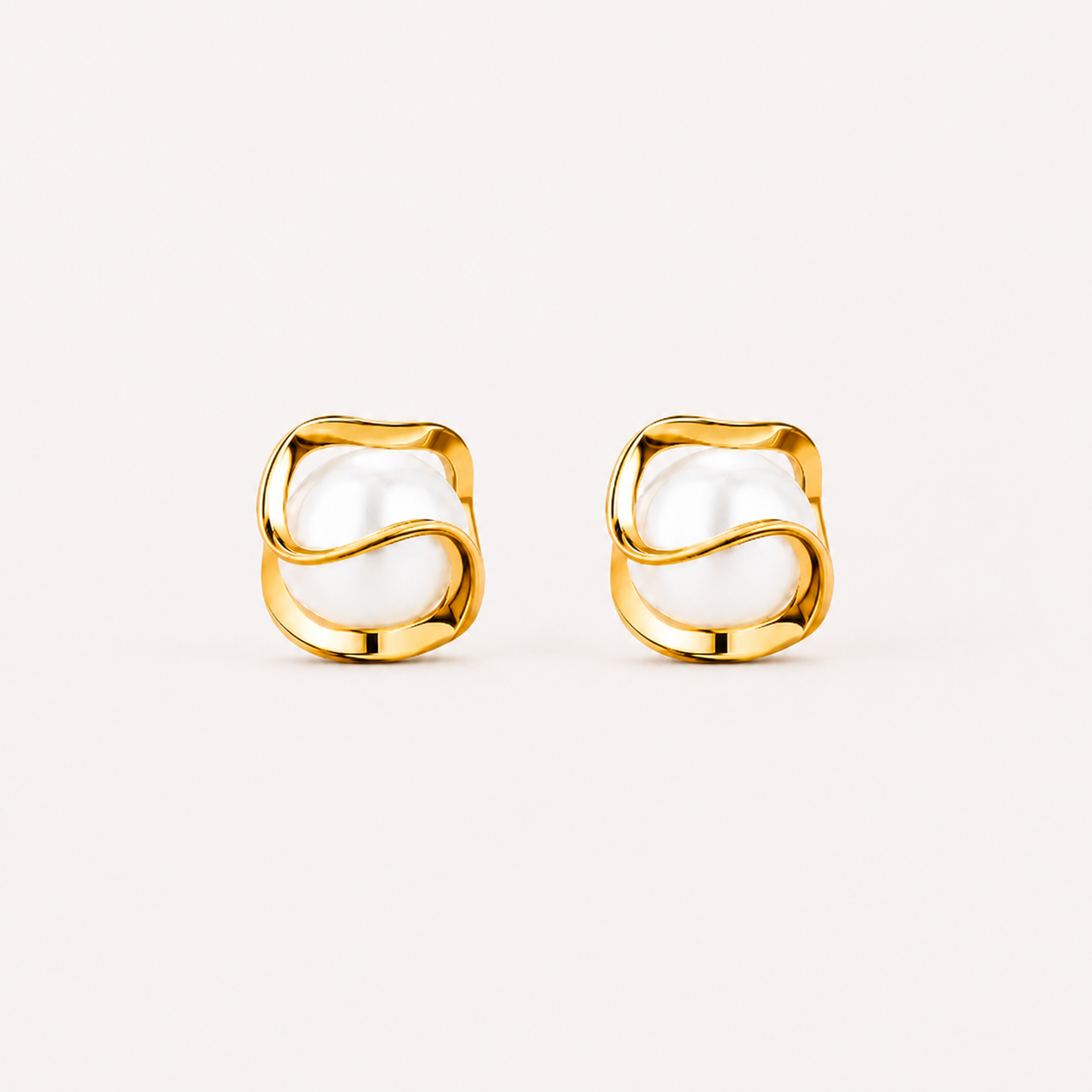 Freshwater Pearl Gold-Plated Stud Earrings
