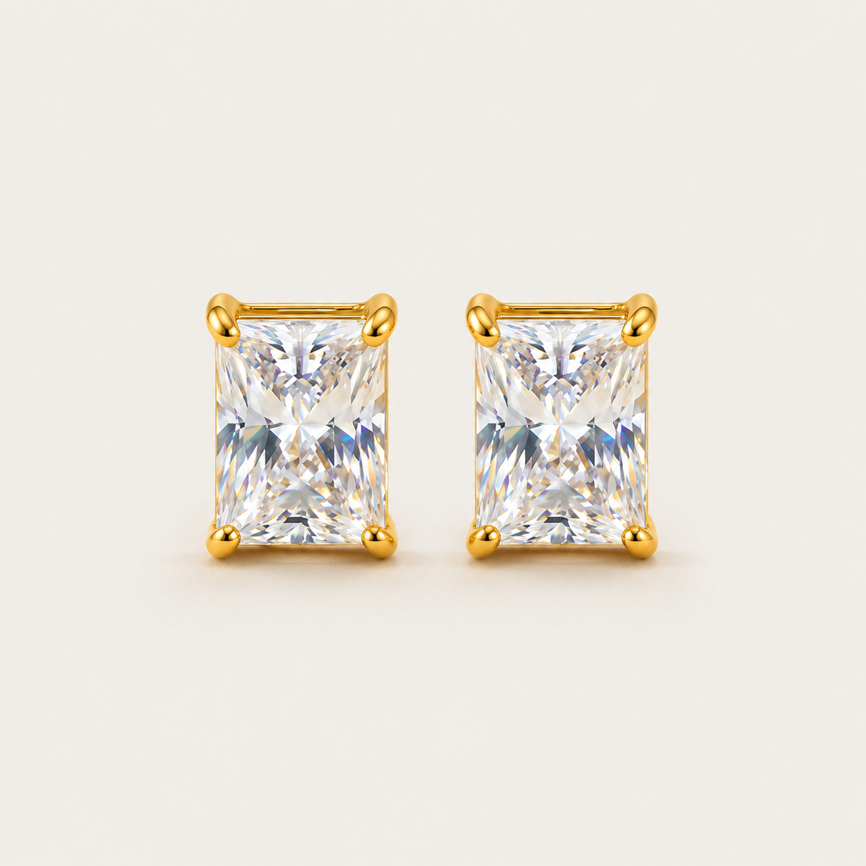 Clara Emerald-Cut Stud Earrings