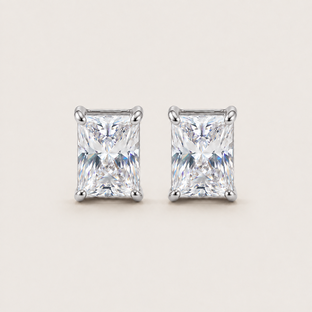 Clara Emerald-Cut Stud Earrings