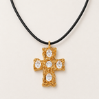 Elegante Zirkon-Kreuz-Halskette
