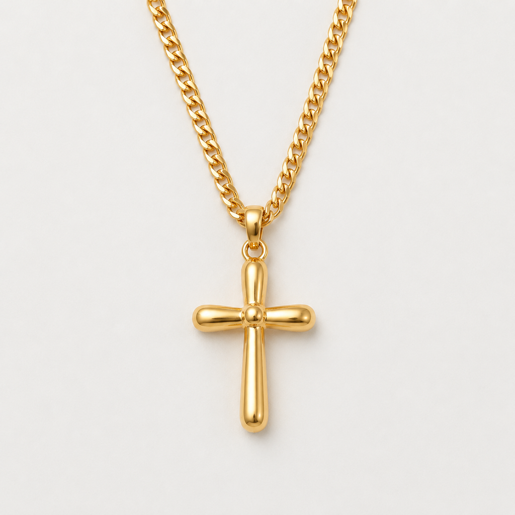 Elegante Zirkon-Kreuz-Halskette