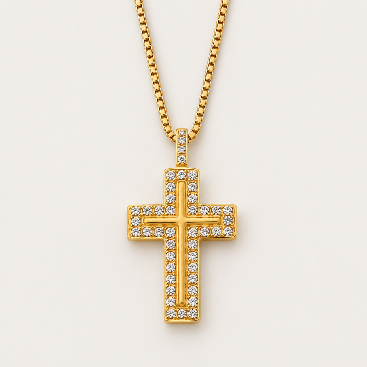 Elegante Zirkon-Kreuz-Halskette